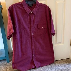 Rebels and Nomads  Maroon Casual Button Down Shirt